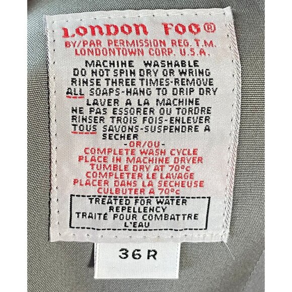 Vintage 90s London Fog wool lined trench coat, grey, lined, gender neutral - Picture 9 of 10